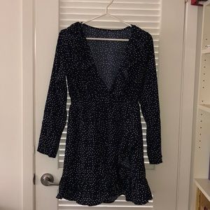 polka dots ruffle mini dress